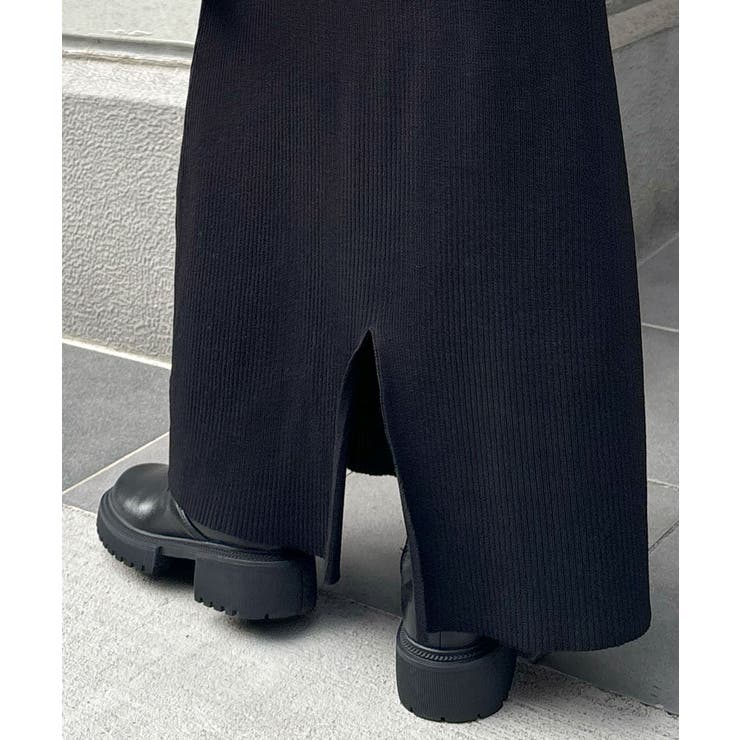 便利なポケット付き！リブロングタイトスカート | futier land | 詳細画像16 