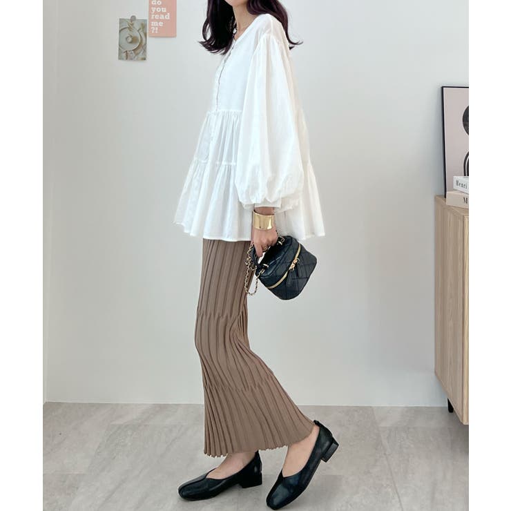 もっちり＆のび～る＆美しい！ウェーブ編みニットロングスカート