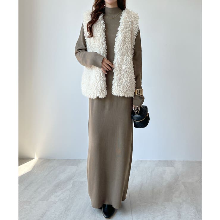 大人オーラが漂う上品さ。ハイネックニットロングワンピース | futier land | 詳細画像42 