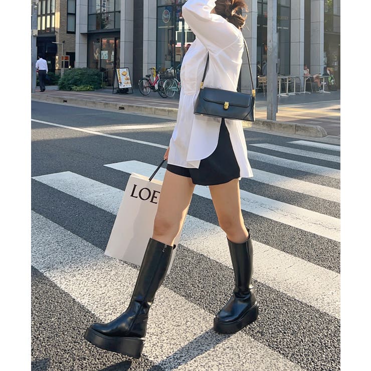 超軽量＆走れる！厚底プラットフォームロングブーツ[品番