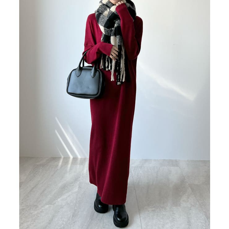 大人オーラが漂う上品さ。ハイネックニットロングワンピース | futier land | 詳細画像32 