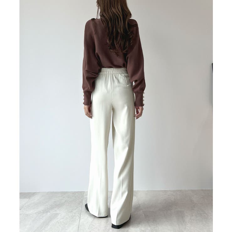 綺麗ライン大人しなやかの落ち感。ハイウエストツータックスラックス | futier land | 詳細画像27 