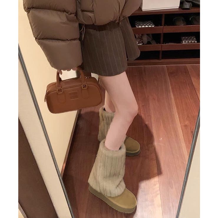 暖かいさとオシャレが叶う。ファーレッグウォーマー厚底ムートン