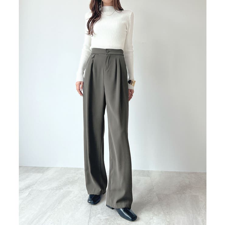 綺麗ライン大人しなやかの落ち感。ハイウエストツータックスラックス | futier land | 詳細画像22 