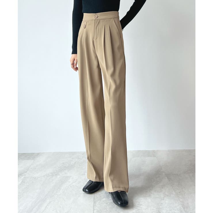 綺麗ライン大人しなやかの落ち感。ハイウエストツータックスラックス | futier land | 詳細画像37 