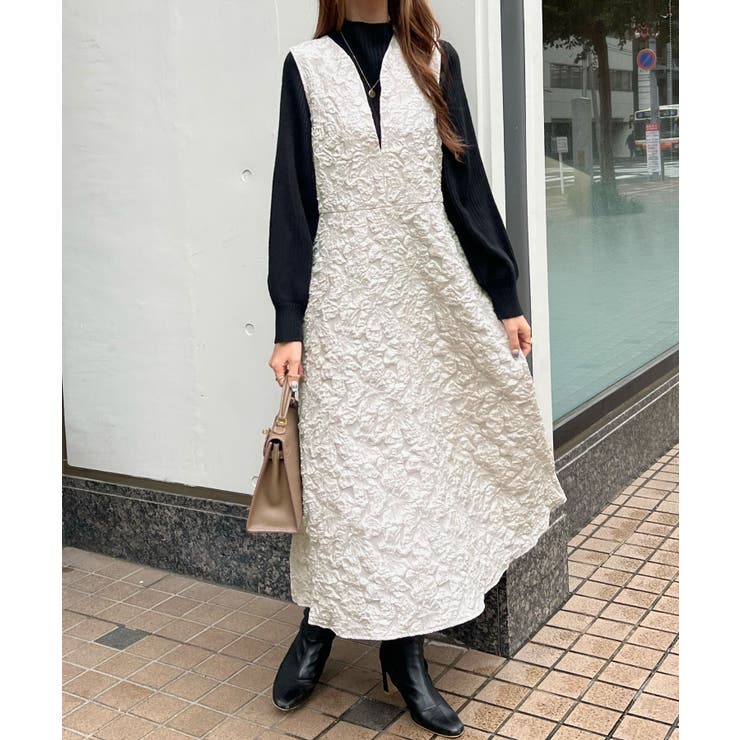 ワンピース、スカートなどまとめ売り Futier Land ワンピース 「4サイズ展開」ジャガードフラワー