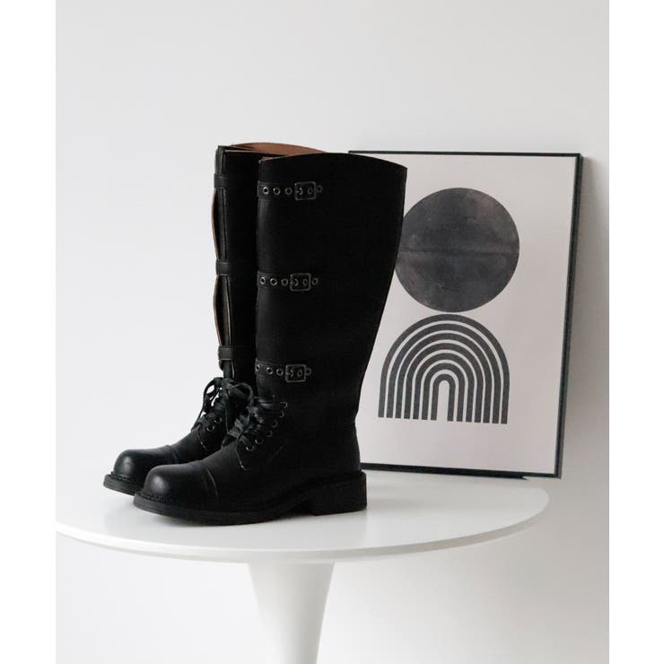 冬コーデの主役アイテム。ベルテッドエンジニアロングブーツ | futier land | 詳細画像20 