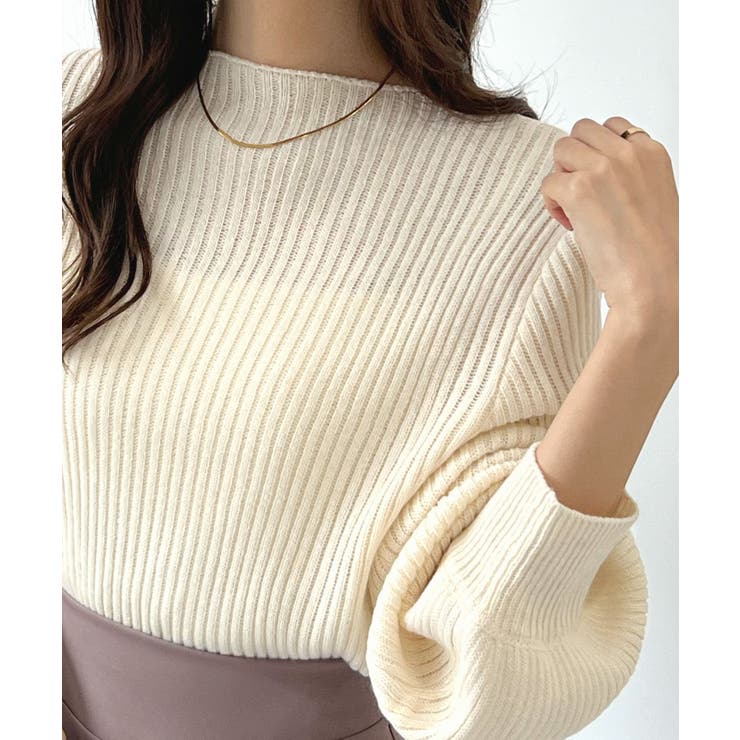 1枚主役モテかわ映え。ボートネックバルーン袖ニットプルオーバー | futier land | 詳細画像12 