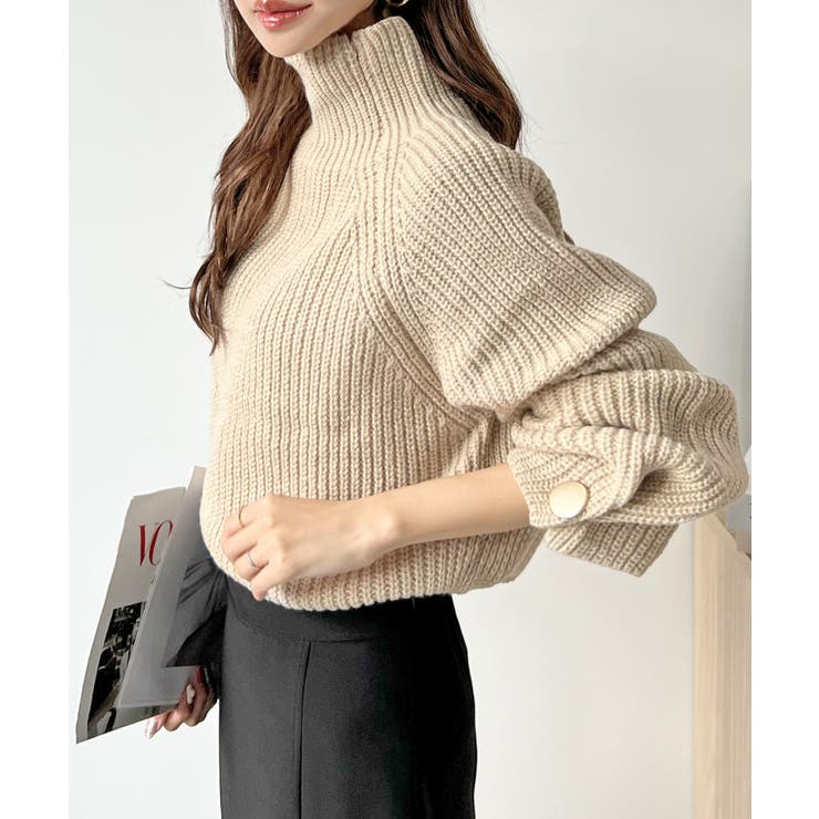 専用　19AW ドッキングニット　左胸ボタン　カーデ　フリル　ハイネック 13223220_11.jpg