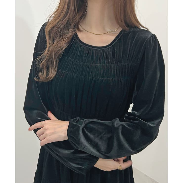 定価6万 Rene Gather Sweet ベロアティアードワンピース 36 定価6万 Rene Gather Sweet ベロアティアードワンピース 36 定価6万