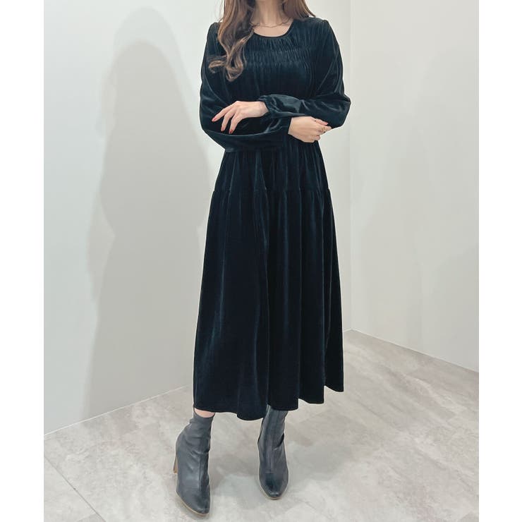 定価6万 Rene Gather Sweet ベロアティアードワンピース 36 定価6万 Rene Gather Sweet ベロアティアードワンピース 36 定価6万