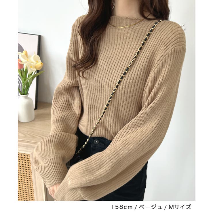 1枚主役モテかわ映え。ボートネックバルーン袖ニットプルオーバー | futier land | 詳細画像6 