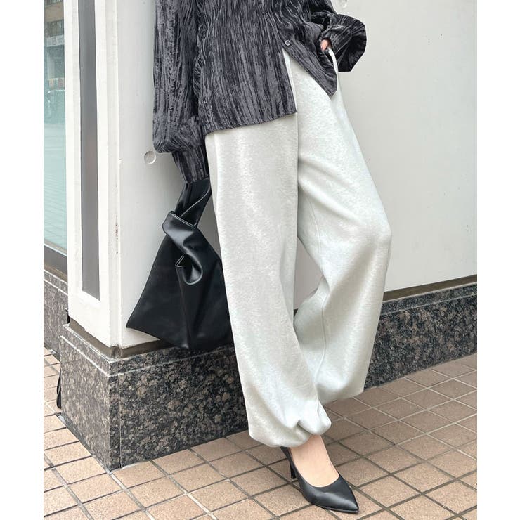 暖かい裾調整可能な2WAY。リラックスドロストニットパンツ[品番：FI000008691]｜futier  land（フューティアランド）のレディースファッション通販｜SHOPLIST（ショップリスト）