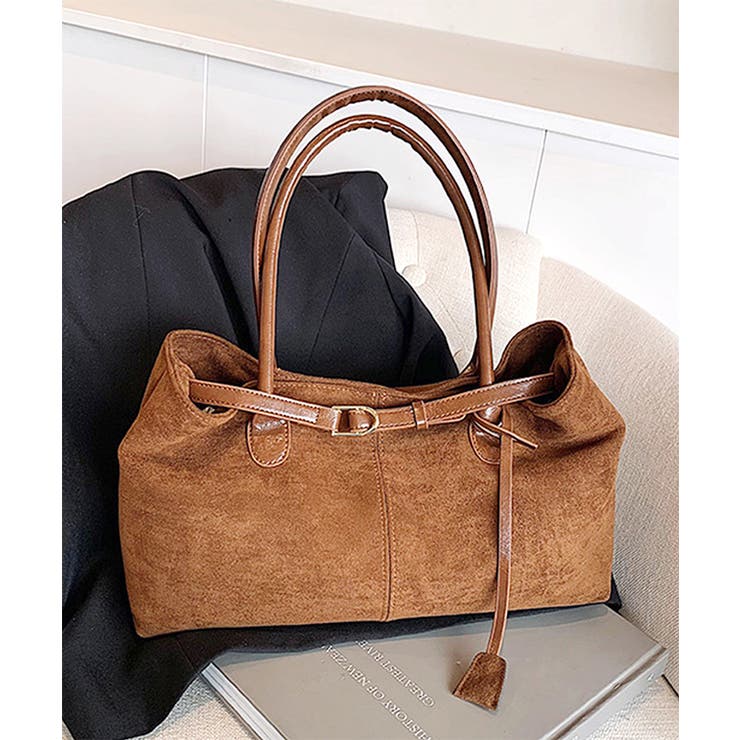 極美品 トッズ ショルダーバッグ ビジネスバッグ ロゴ スエード レザー 茶