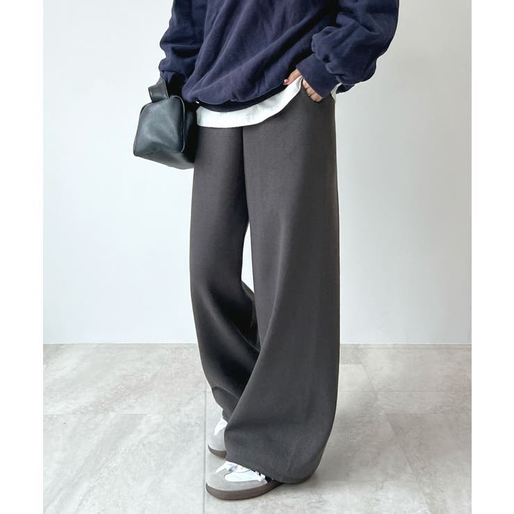 暖かい裾調整可能な2WAY。リラックスドロストニットパンツ[品番：FI000008691]｜futier  land（フューティアランド）のレディースファッション通販｜SHOPLIST（ショップリスト）