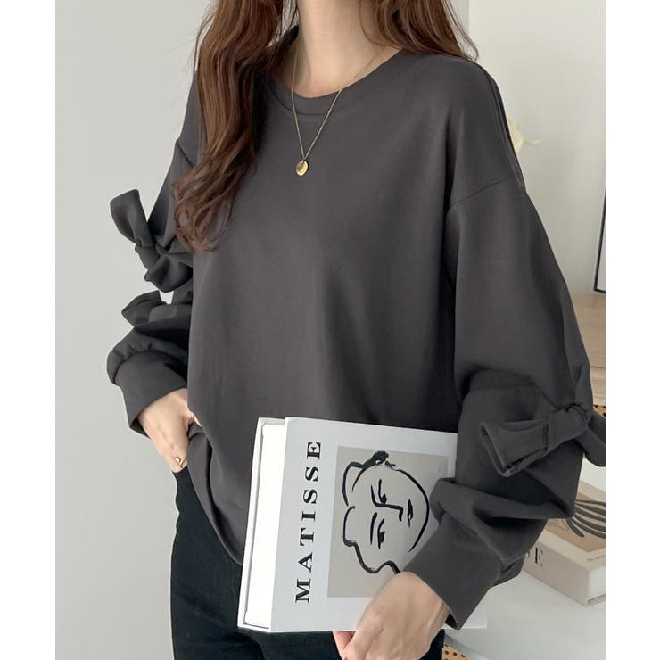 トップス herlipto H Logo Puff-Sleeve Sweatshirt H Logo Puff-Sleeve Sweatshirt