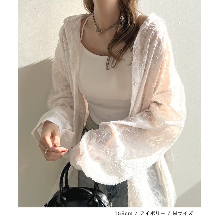 大人っぽく着こなす主役アイテム。ジャガードフラワーシアーシャツ | futier land | 詳細画像9 