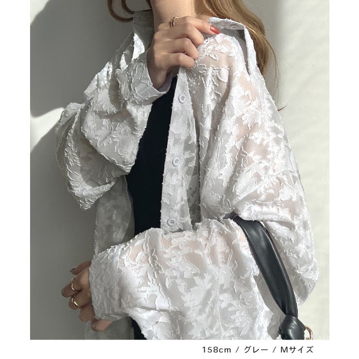 大人っぽく着こなす主役アイテム。ジャガードフラワーシアーシャツ | futier land | 詳細画像10 