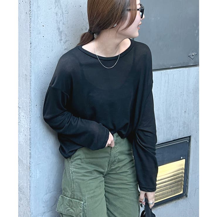 nounless シアートップス SETUP7｜MAISON BREEZE/ パワーメッシュプリントクルーネック