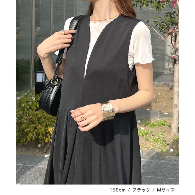 メリハリを与えてくれる大人かわいい。Vネックポンチワンピース | futier land | 詳細画像7 