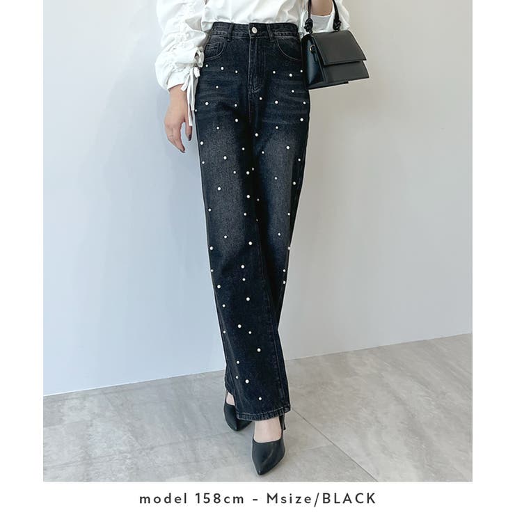 一味違う品あるアクセント！パール付デニム | futier land | 詳細画像4 