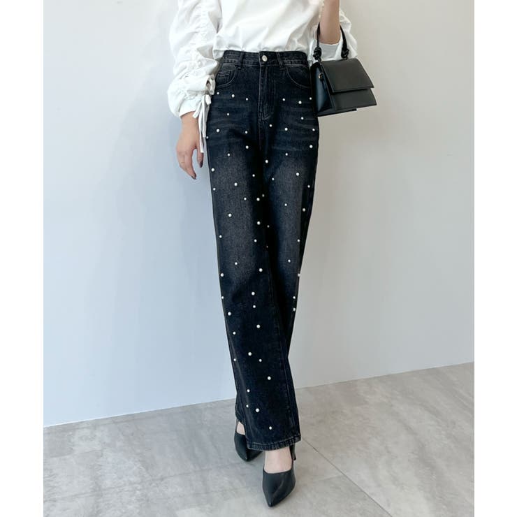 一味違う品あるアクセント！パール付デニム | futier land | 詳細画像9 