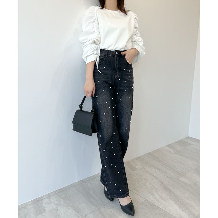 一味違う品あるアクセント！パール付デニム | futier land | 詳細画像7 