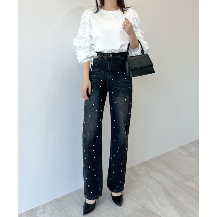 一味違う品あるアクセント！パール付デニム | futier land | 詳細画像8 