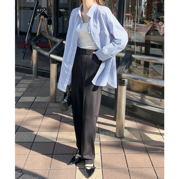 ほんのりカーブシルエットでラクしゃれ！ポンチピンタックストレートパンツ | futier land | 詳細画像9 