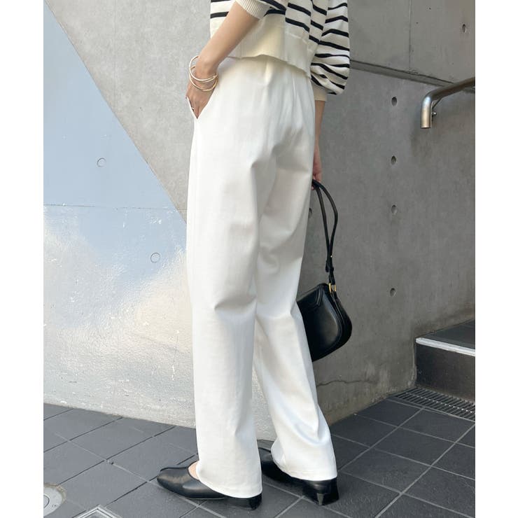 ほんのりカーブシルエットでラクしゃれ！ポンチピンタックストレートパンツ | futier land | 詳細画像14 