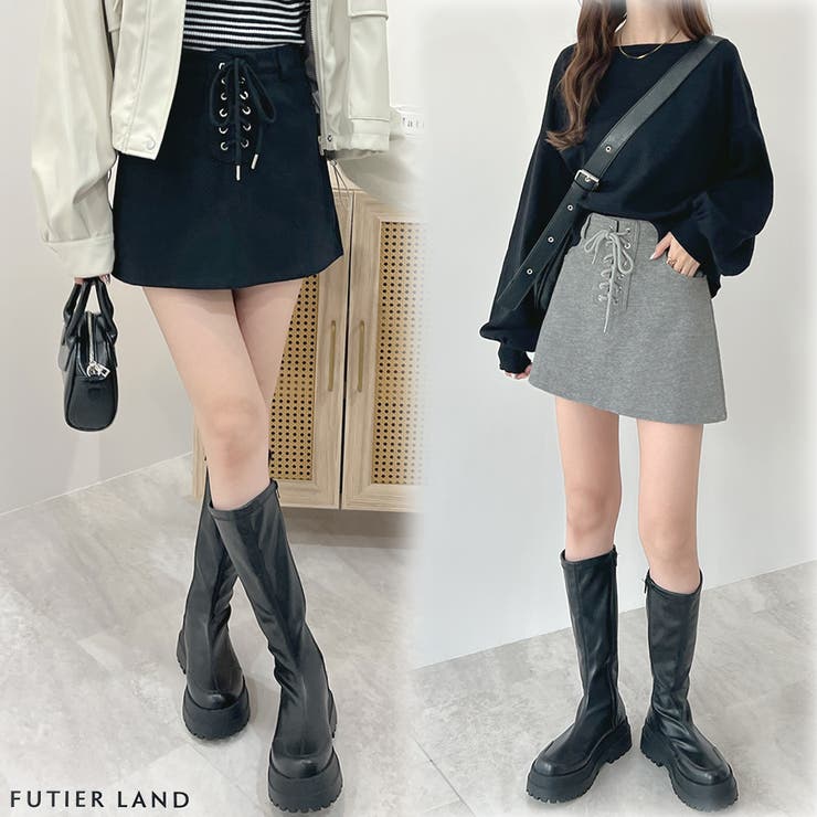 美しいスタイルアップ。インナーパンツ付きレースアップミニスカート[品番：FI000008749]｜futier  land（フューティアランド）のレディースファッション通販｜SHOPLIST（ショップリスト）