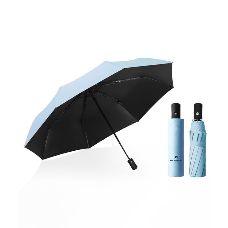 ブルー | 体感-7℃！自動開閉折り畳み遮光UV雨天兼用日傘 | futier land