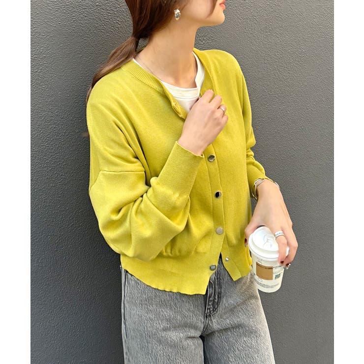 肌触り良いモチっとショートver。気持ちの良いモチモチショート丈ニットカーディガ… | futier land | 詳細画像9 