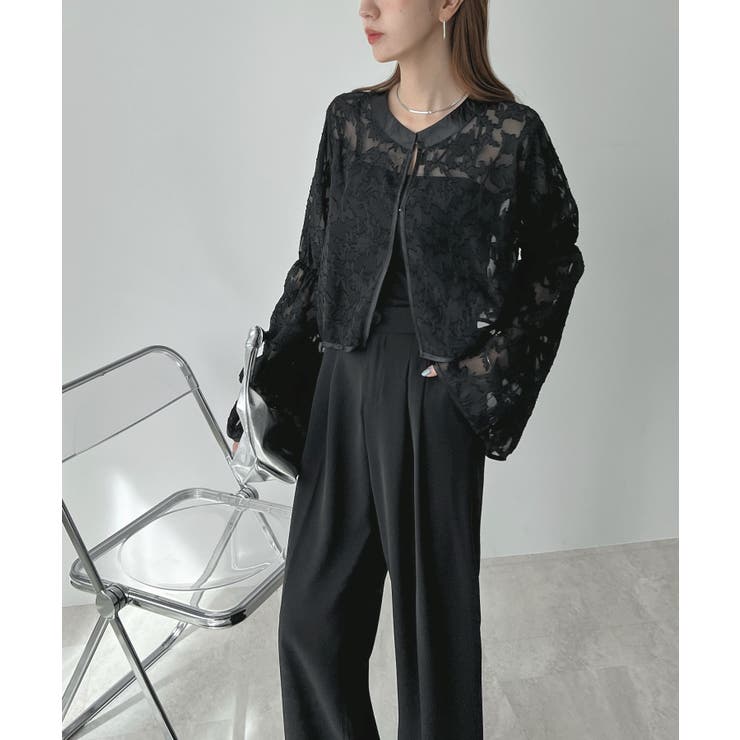 オケージョンも映える高級感を演出。ジャガードフラワーショートボレロ | futier land | 詳細画像11 