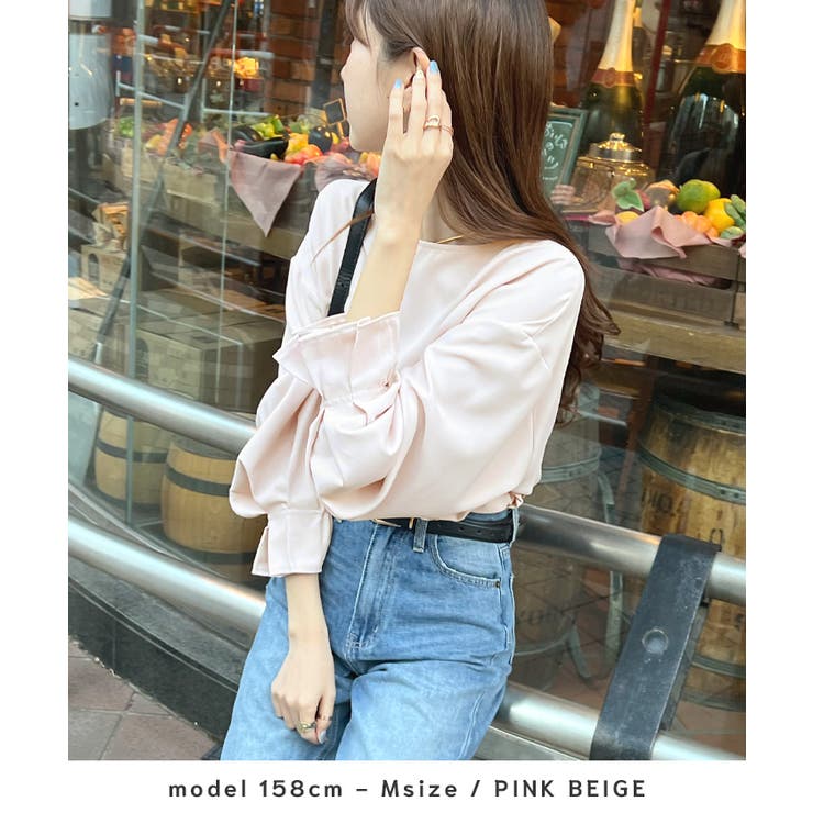 ゆるっとふわ可愛い。袖タックフリルシャツブラウス | futier land | 詳細画像6 