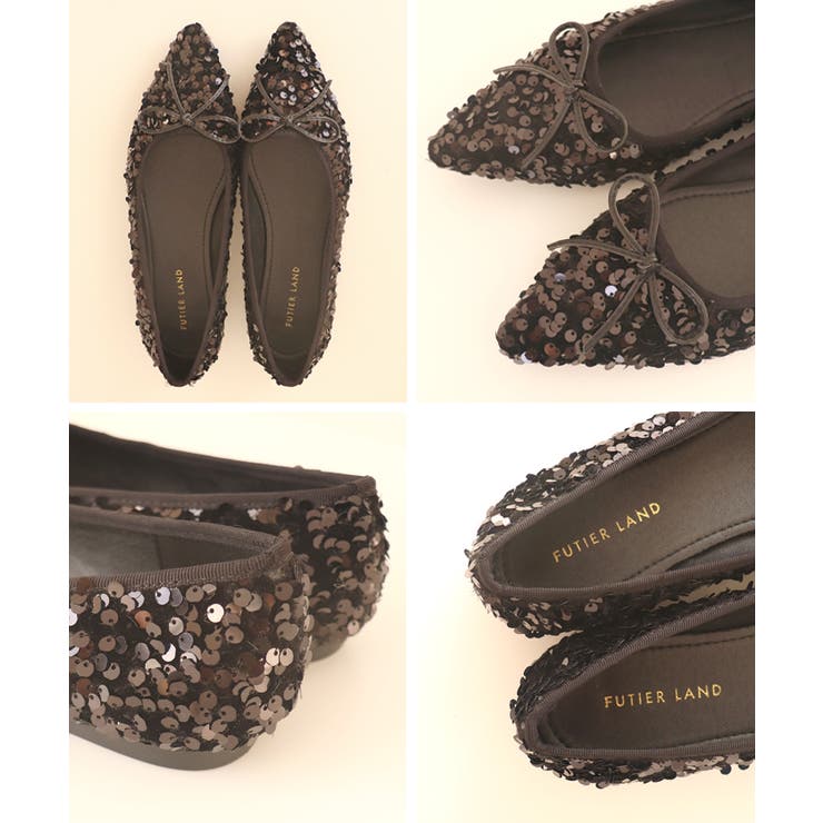 華やかに輝くあなたへ。スパンコールポインテッドやわらかフラットパンプス | futier land | 詳細画像6 