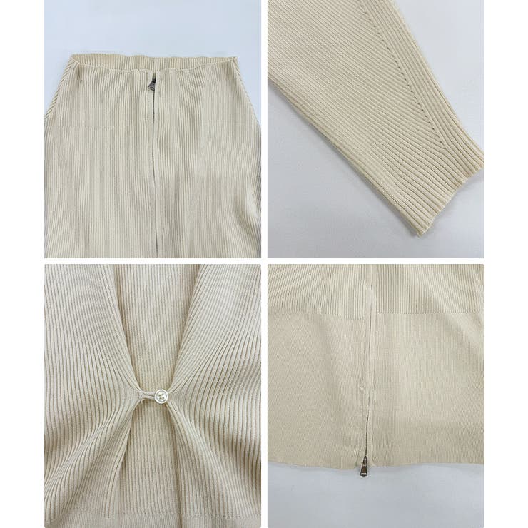 華奢見え効果の大人サマートップス。オフショルジップニットカーディガン | futier land | 詳細画像5 