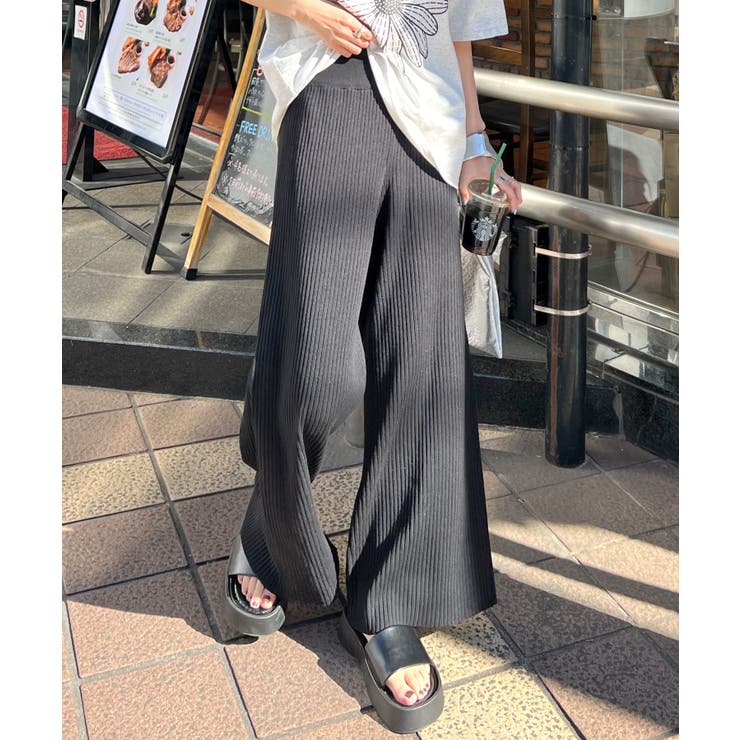 ブラック | 肌当たり¨ひんやり¨＆伸縮性抜群！ストレッチリブパンツ | futier land