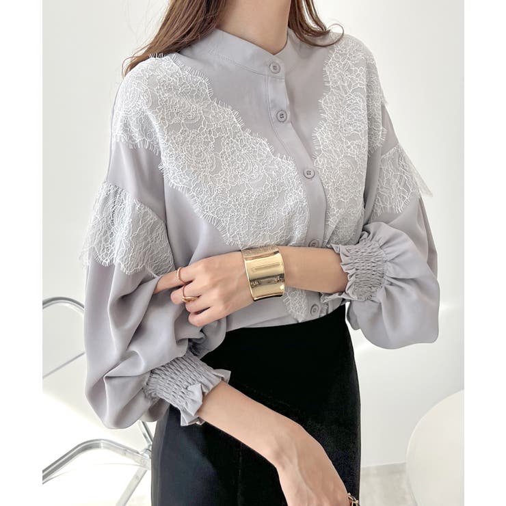 レースが上品で高見え。レースドッキングブラウス | futier land | 詳細画像17 