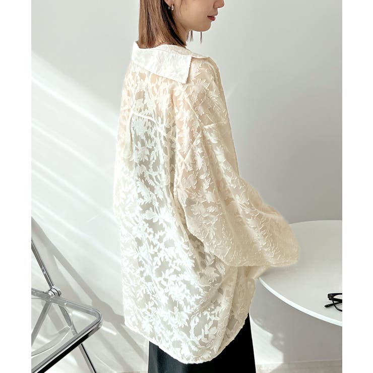 大人っぽく着こなす主役アイテム。ジャガードフラワーシアーシャツ | futier land | 詳細画像14 