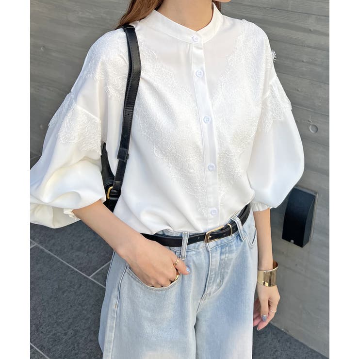 レースが上品で高見え。レースドッキングブラウス | futier land | 詳細画像19 