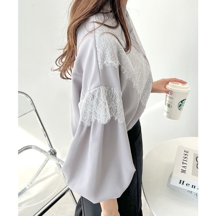 レースが上品で高見え。レースドッキングブラウス | futier land | 詳細画像14 