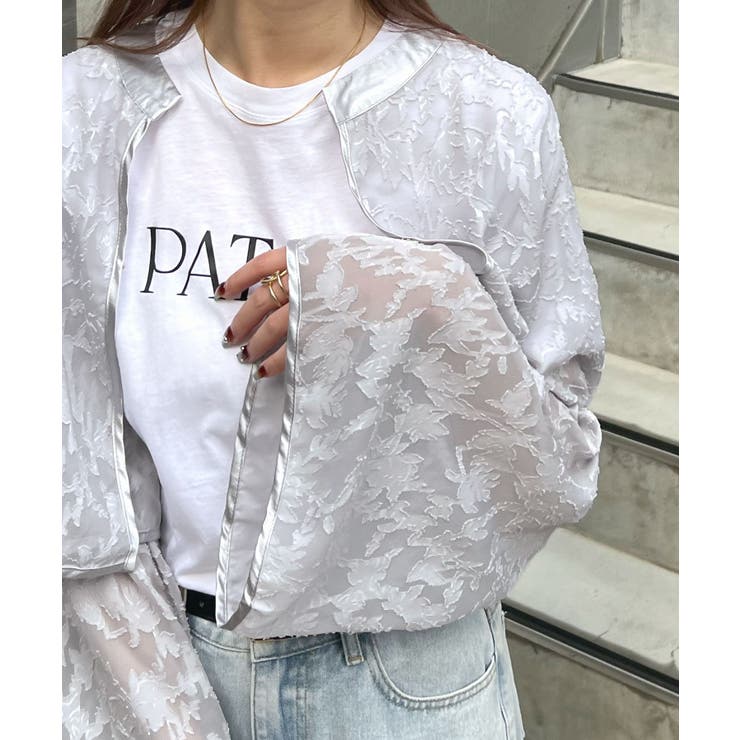 ライトグレー | オケージョンも映える高級感を演出。ジャガードフラワーショートボレロ | futier land