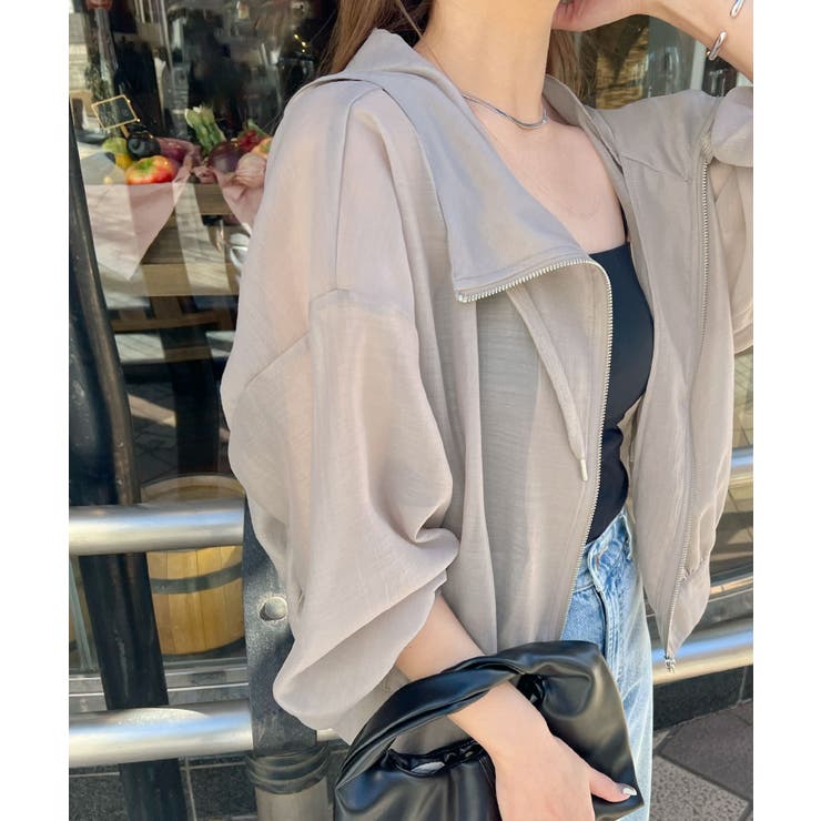 旬な透け感を演出。フード付きシアーボリュームマウンテンパーカー | futier land | 詳細画像16 