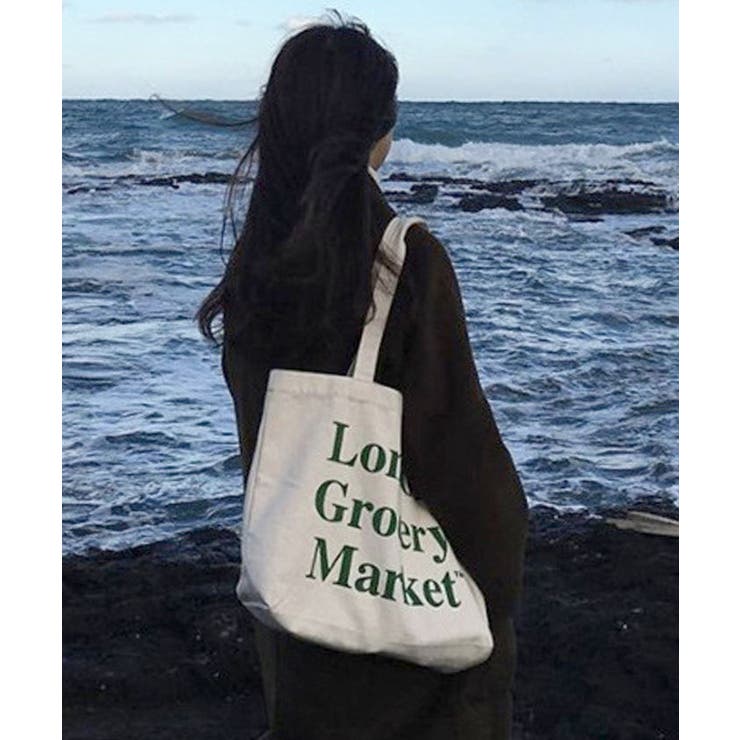 グリーン | デイリーにアクセント映え。ファスナー付きキャンバストートバッグ | futier land