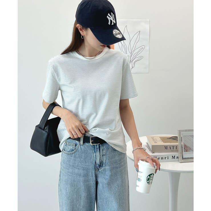 やわらかタッチで着心地抜群。細ボーダーストレッチTシャツ | futier land | 詳細画像6 