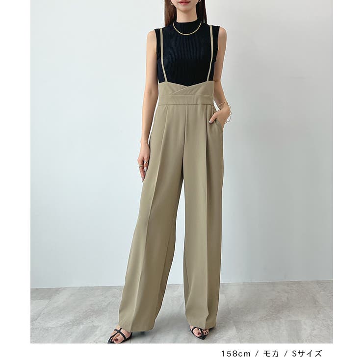 スタイルアップ効果で美脚を叶える。ハイウエストキャミサロペット 