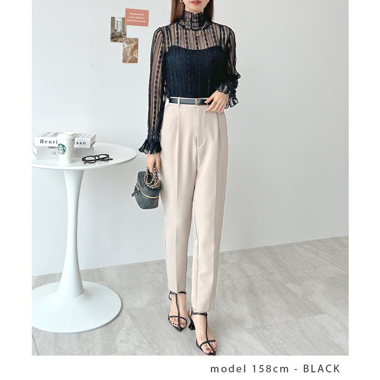 スタイリッシュで上品。ストライプレースシアートップス | futier land | 詳細画像7 