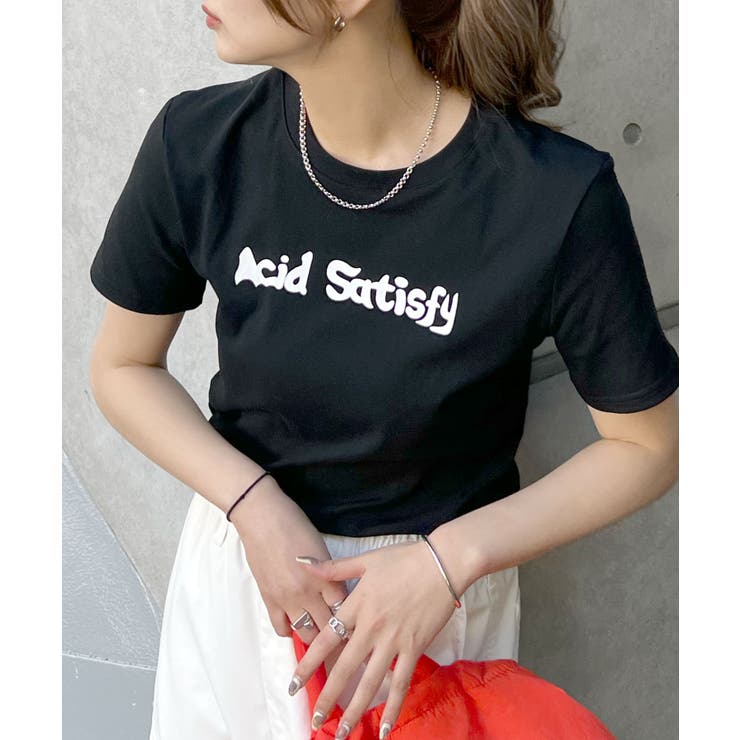 ど洗練されたロゴデザイン。Acid SatisfyロゴTシャツ[品番