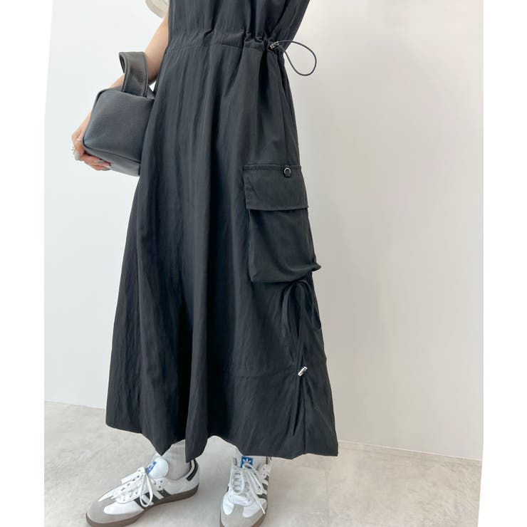 ボリュームシルエットが魅力。裾バルーンカーゴキャミワンピース | futier land | 詳細画像10 